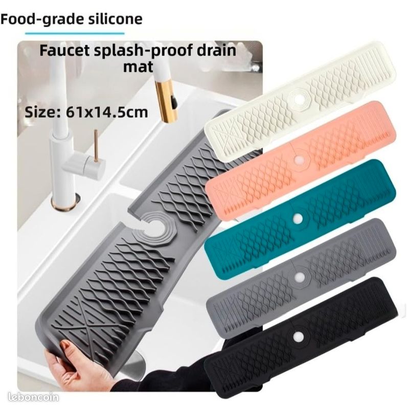Tapis Anti-Éclaboussures Évier Silicone - Protection Plan De Travail Cuisine Et Salle De Bain (Noir) Tapis Anti éclaboussures évier Silicone Tapis Anti-Éclaboussures Évier Silicone - Protection Plan De Travail Cuisine Et Salle De Bain (Noir) Tapis Anti éclaboussures évier Silicone