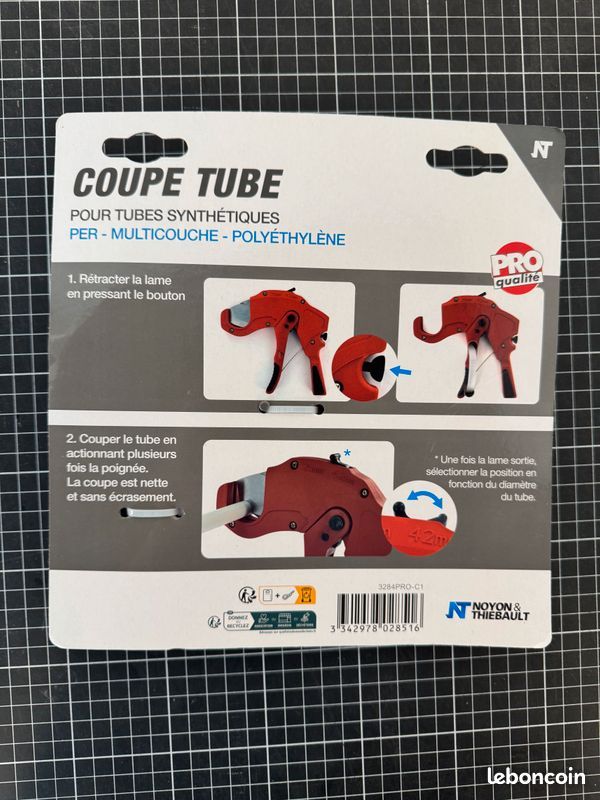 Pince Coupe-Tube Pro NOYON & THIEBAULT - Pour Tubes PER, Multicouche, PVC Et PE - Coupes Nettes Et Précises