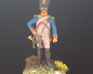 Figurine 1/32 Voltigeur Tireur Premier Empire - Marque JIM, Plastique Peint, Parfait état