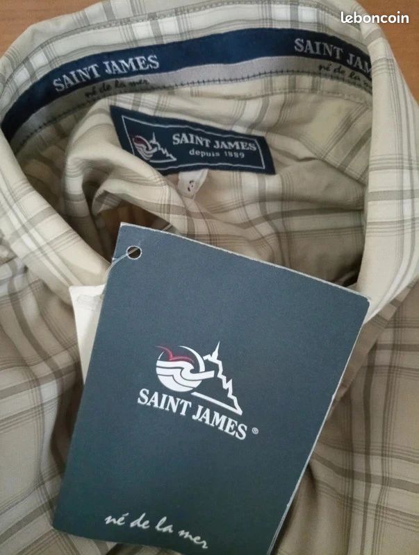 Chemise Saint James En Coton à Carreaux - Taille 42 FR - Occasion Très Bon état