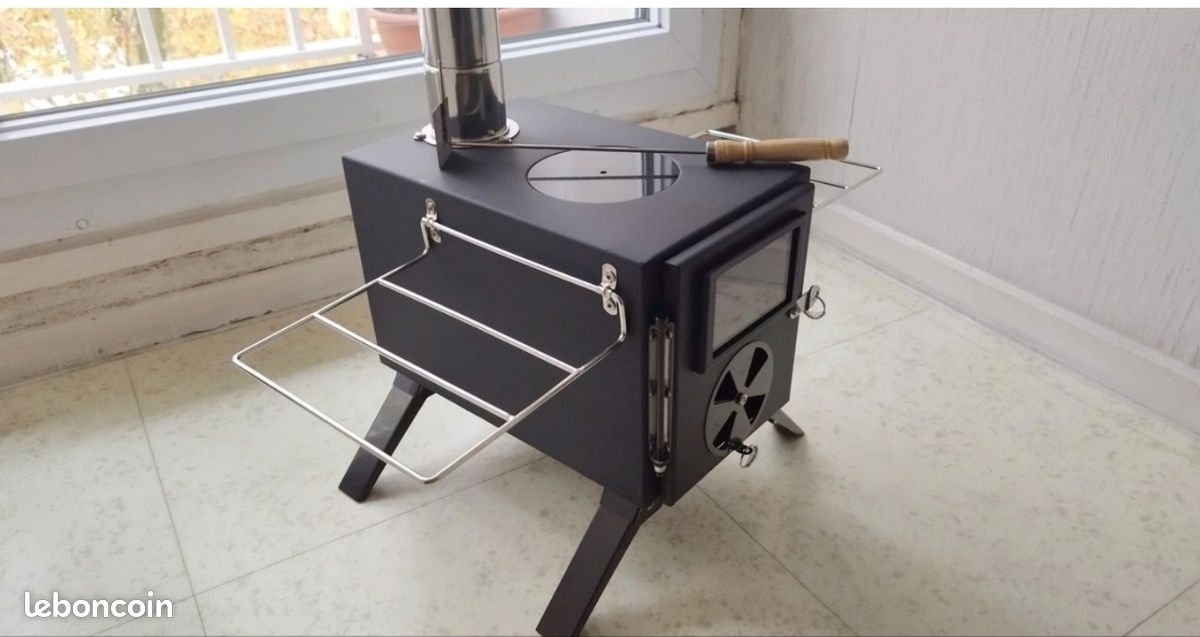 AMERTEER Poêle à Plat Brûleur de Bois Compact & Pliable Urgence Bushcraft Survie Camping Ou Randonnée
