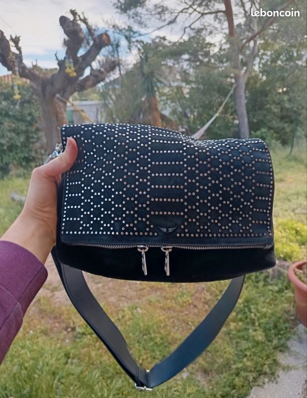 Sac Zadig voltaire daim noir et strass Accessoires Bagagerie