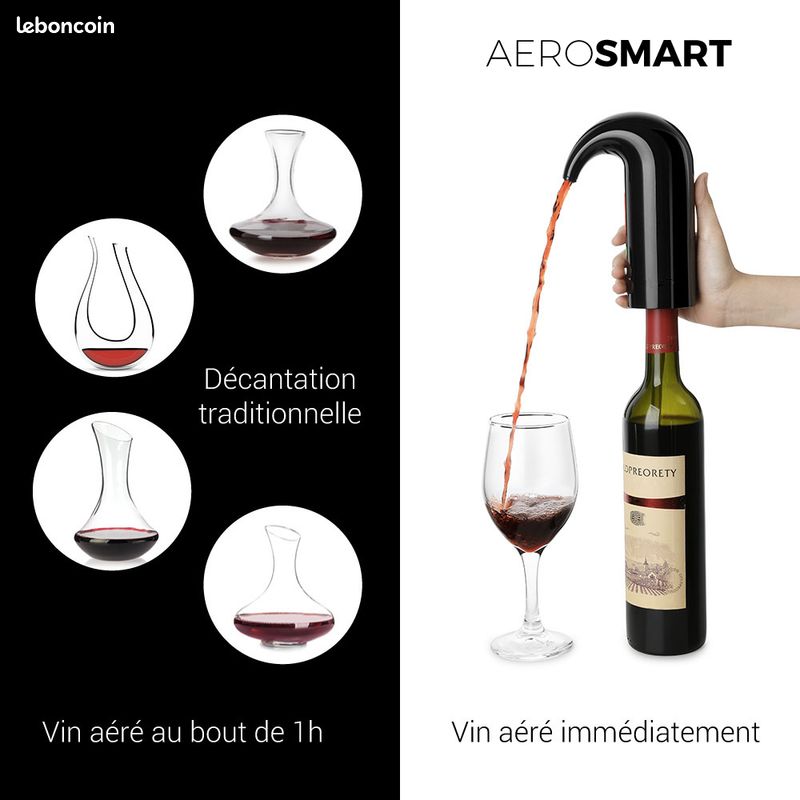 Aérateur et Décanteur à Vin Automatique - Rouge et Blanc (image 3)