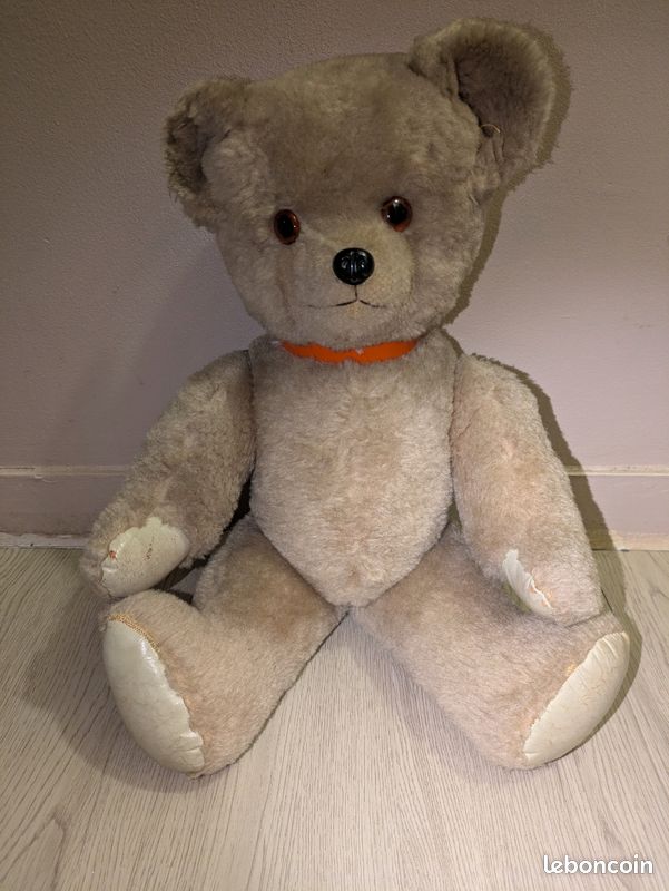 Peluche Ours En Peluche Vintage Ancien - 36 Cm, Jouet Ancien D'occasion