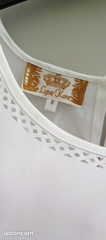 Haut blanc débardeur neuf T 5 (image 2)