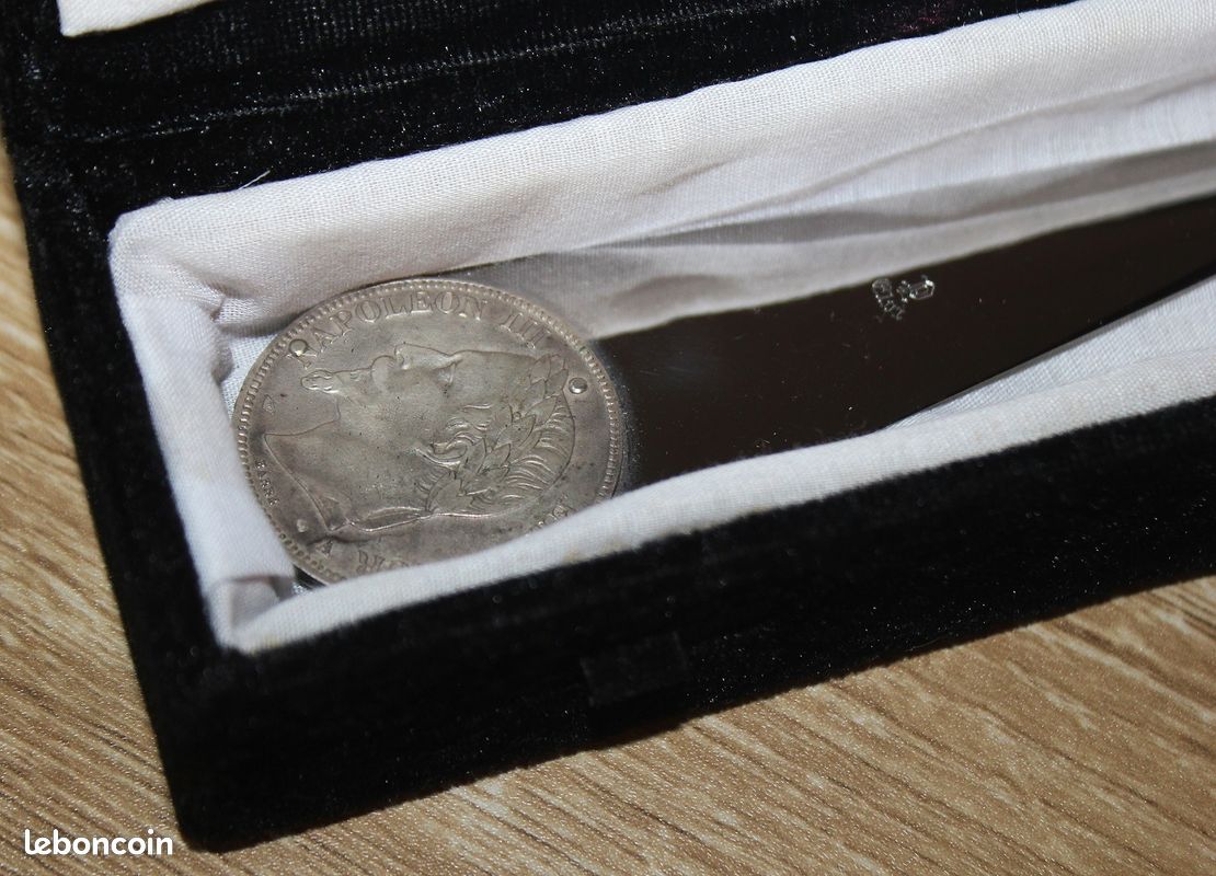 Médaillon Porte-clés Argent Avec Pièce 5 Francs Napoléon 1868 - Signé Eloi Pernet - Occasion