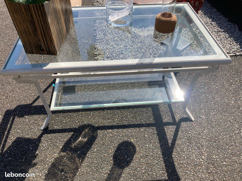 Table salon fer forgé blanc (image 8)