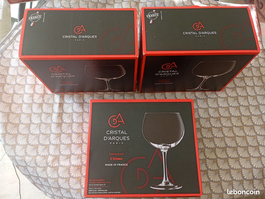 Cristal d'Arques coffret set de verres Gin & Cocktail 70 cl lot neuf à prix réduit (image 2)
