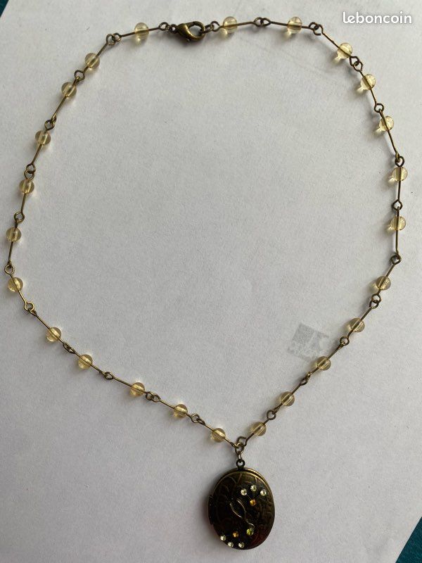 Magnifique pendentif /collier chaîne en pierres (image 7)
