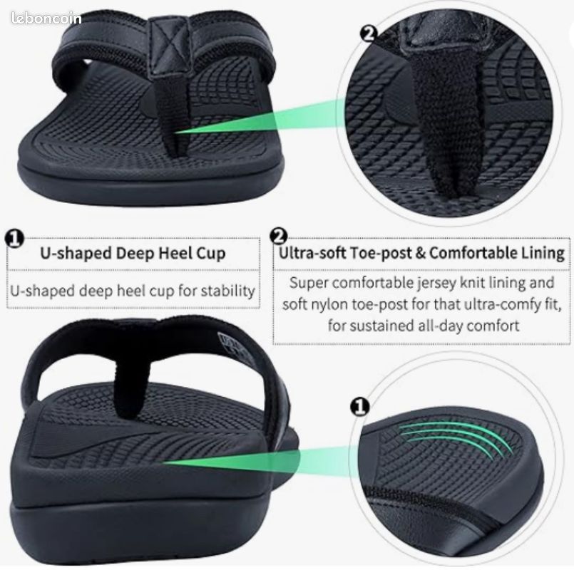 Tongs pour soutien de la voûte plantaire (orthopédiques) – Taille