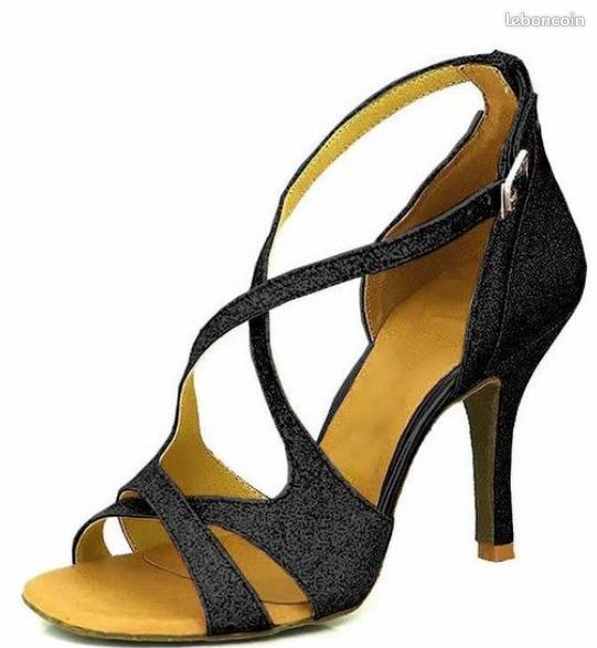 Chaussures de danse latine à talons personnalisés et scintillants