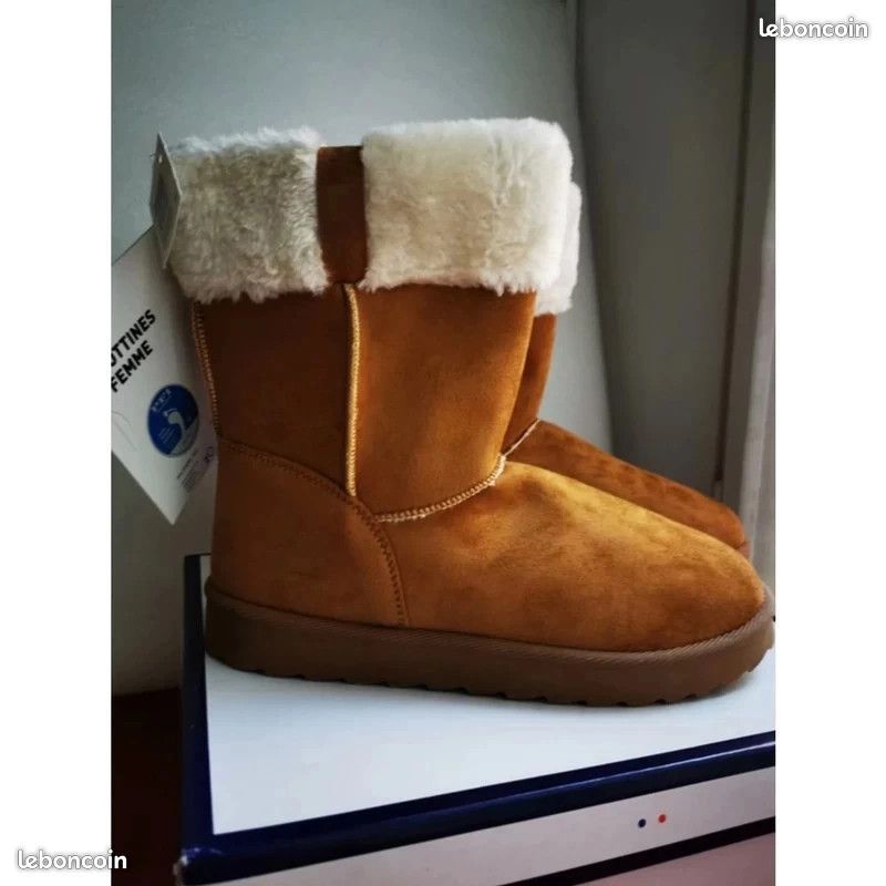 Bottes De Neige Imperméables Femme - Mi-mollet, Fourrure Synthétique, Semelle Antidérapante, Pour Hiver Et Extérieur