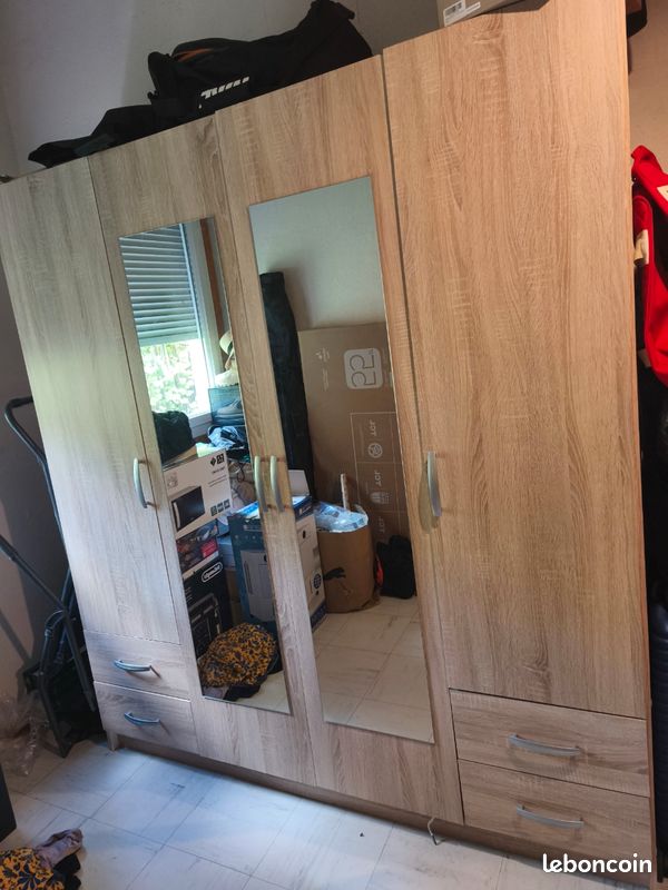 Armoire 4 porte(s) battante 4 tiroir(s) POP coloris Chêne Kronberg largeur 172 cm (image 1)