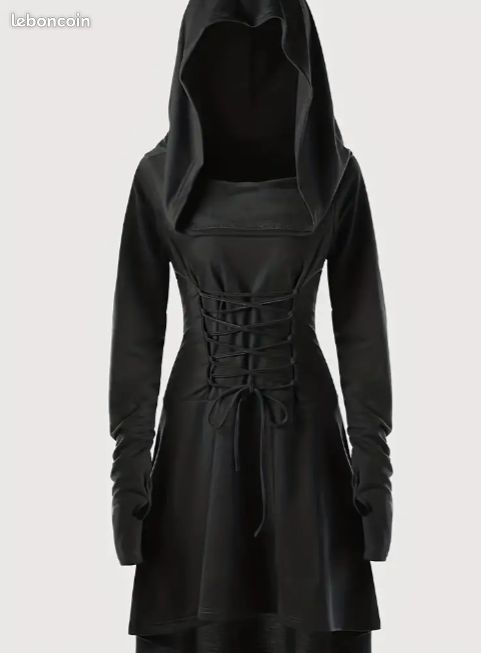 Robe Gothique à Capuchon Pour Cosplay, Robe à Manches Longues (image 1)
