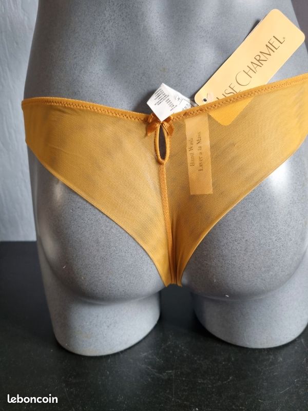 String Tanga Lise Charmel Splendeur Soie - Couleur Aurore, Tailles 2 Ou 3 (40/42 EUR), Neuf Avec étiquettes