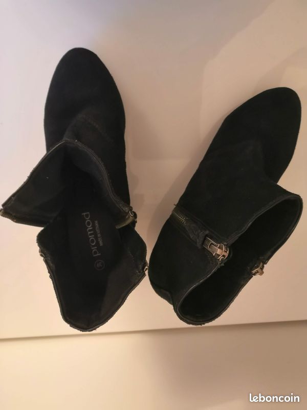 Bottines femme daim noir (39) (image 8)