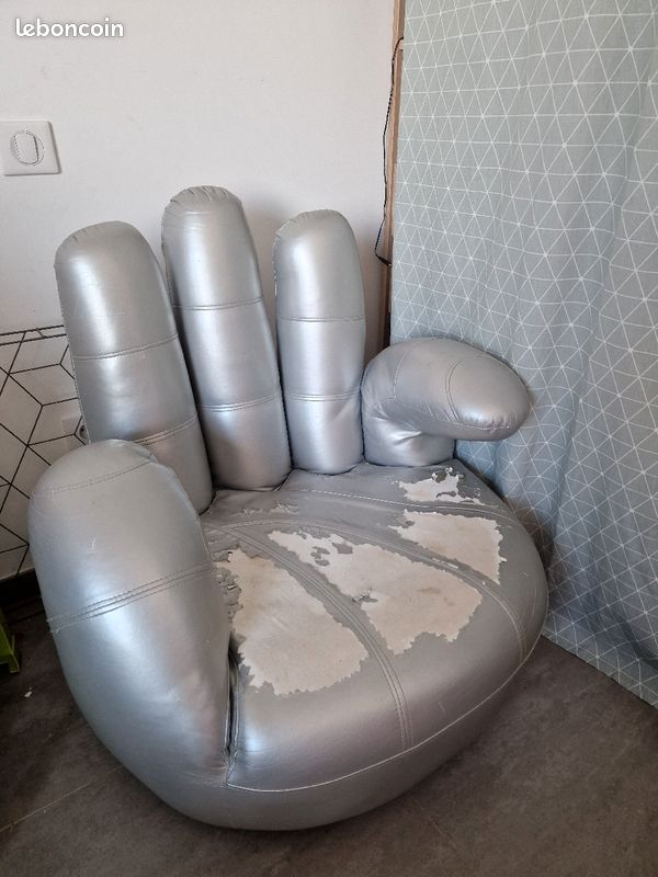 Fauteuil main gris argent (image 1)