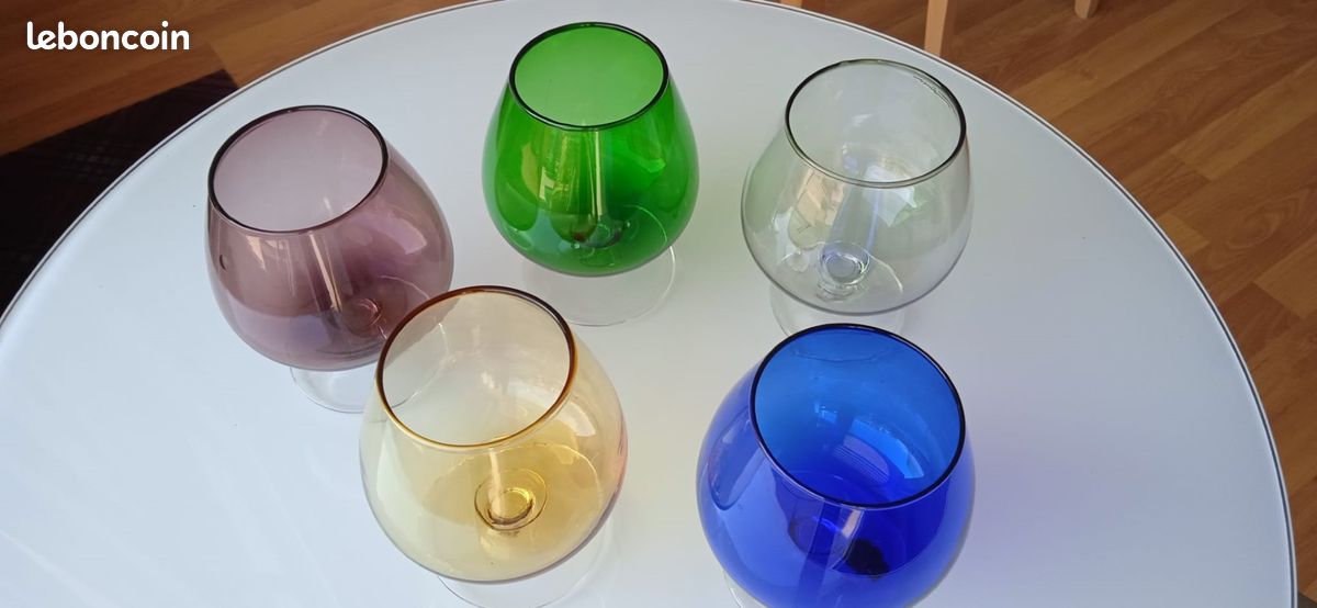 6 verres colorés à cognac (image 6)