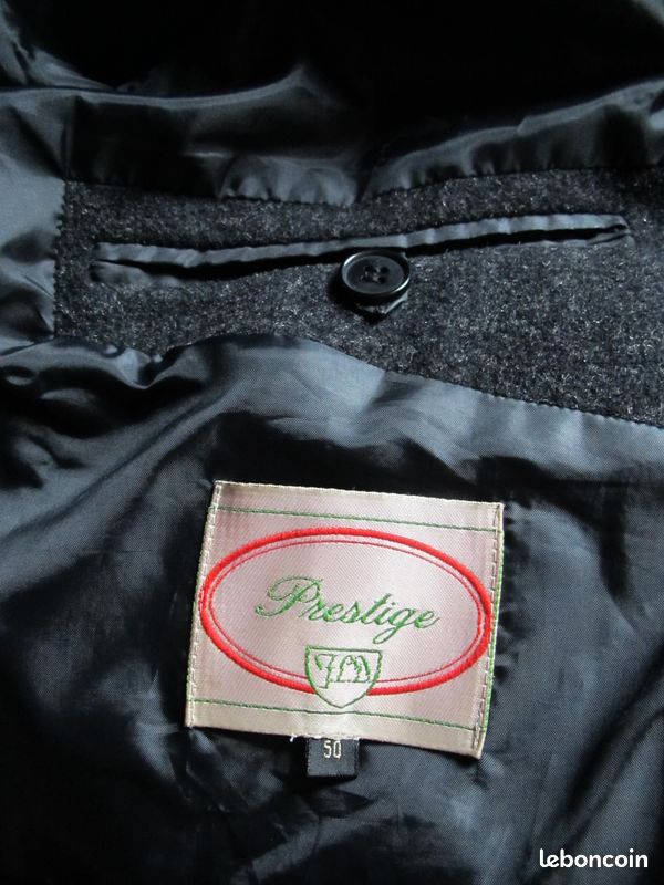 Grand manteau lainage gris anthracite homme Prestige taille 50 (image 11)