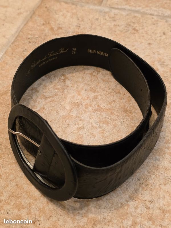 Ceinture Femme cuir noir 70 28 Largeur cm Made in France