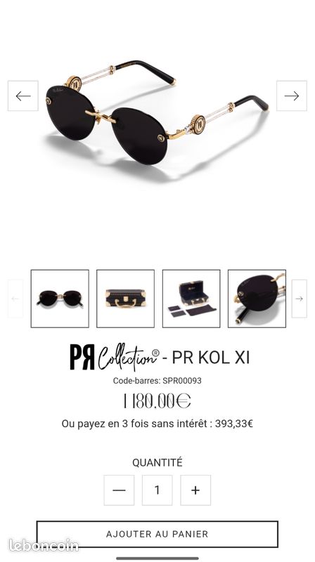 Lunettes De Soleil PR COLLECTION PR KOL XI - Noir, Verres Teintés UV400, Style Ovale