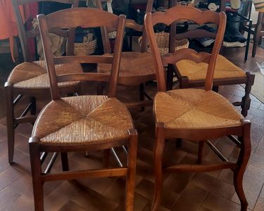 6 Chaises Paillées Anciennes Classique