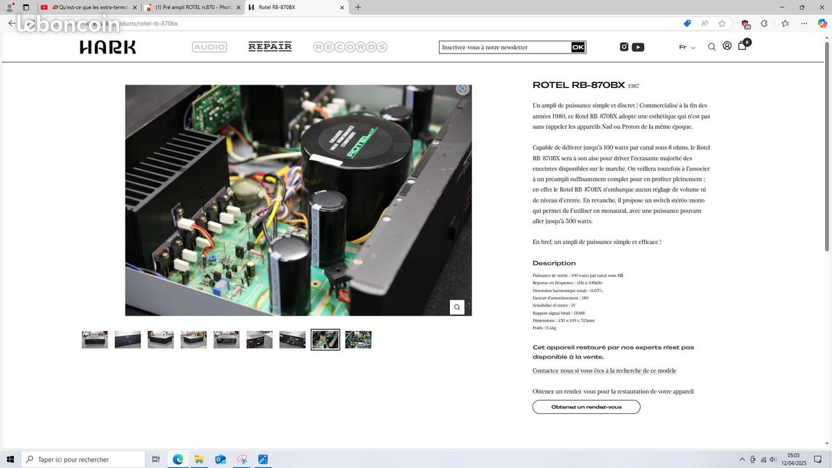 Ampli Pré ampli ROTEL rc870 (image 3)