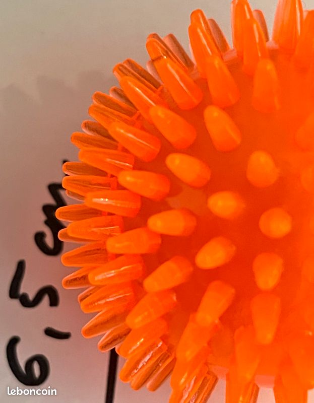 1 balle couinante, massante, très résistante, orange, 6,5 cm de diamètre pour chiens petits et moyens (image 3)
