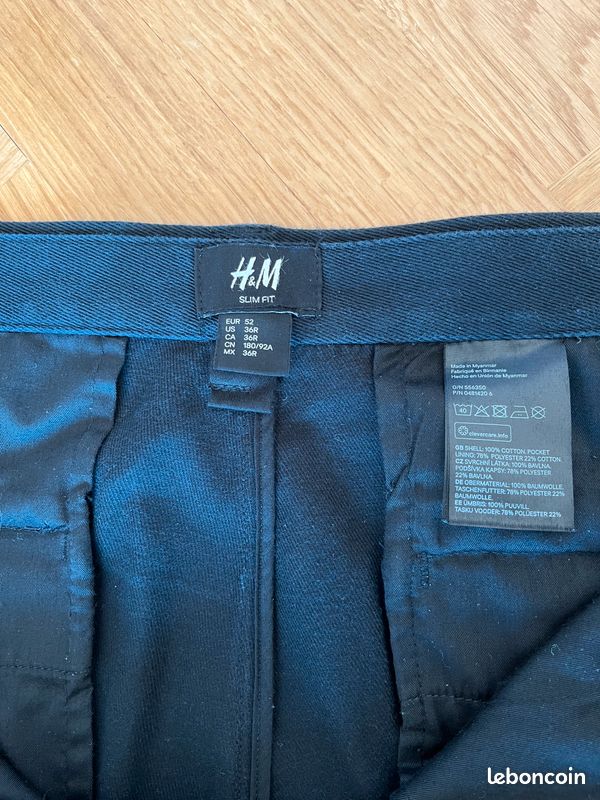 Homme, Pantalon ''H&M'' Slim Fit, Taille 52EUR, 100% Coton épais, Noir (image 12)