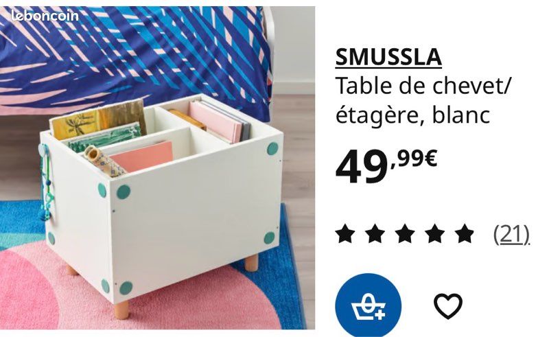 Lit 140/200 + sommier SIMMONS + 2 tables de nuit (image 8)
