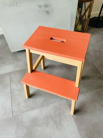 Tabouret Marchepied IKEA Bekvam - Bois Massif Noir - Hauteur 50 Cm - Neuf