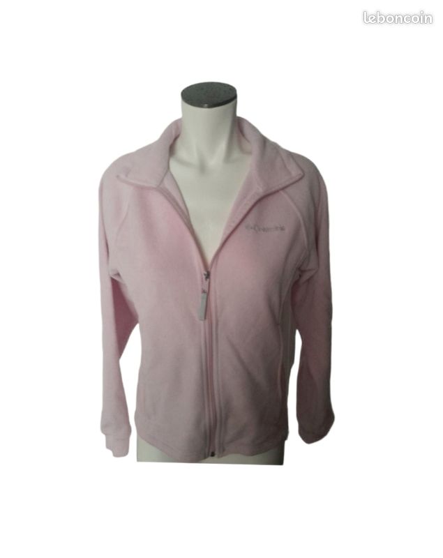 Manteau De Ski Columbia Fille 14 Ans - Couleur Rose Et Bleu Marine, Polaire Softshell, Très Bon état