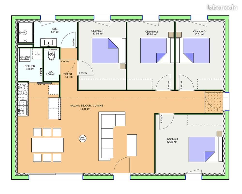 Maison 5 pièces 94 m² - Biard 86580 (image principale 8)
