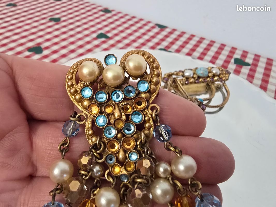 Paire De Clips D'oreilles Vintage Henry Perichon - Années 60-70 - Métal Doré - Occasion
