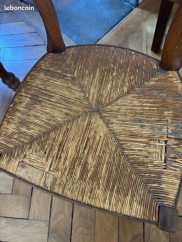 Table à volets diam 110 en noyer + 2 chaises en noyer (image 11)