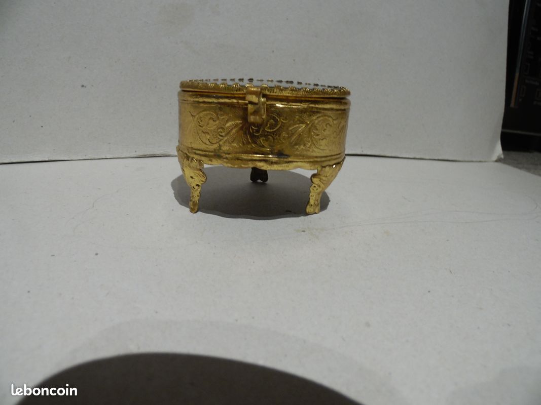 Boîte à Bijoux Ancienne Notre Dame De Lourdes - Verre Biseauté - Occasion