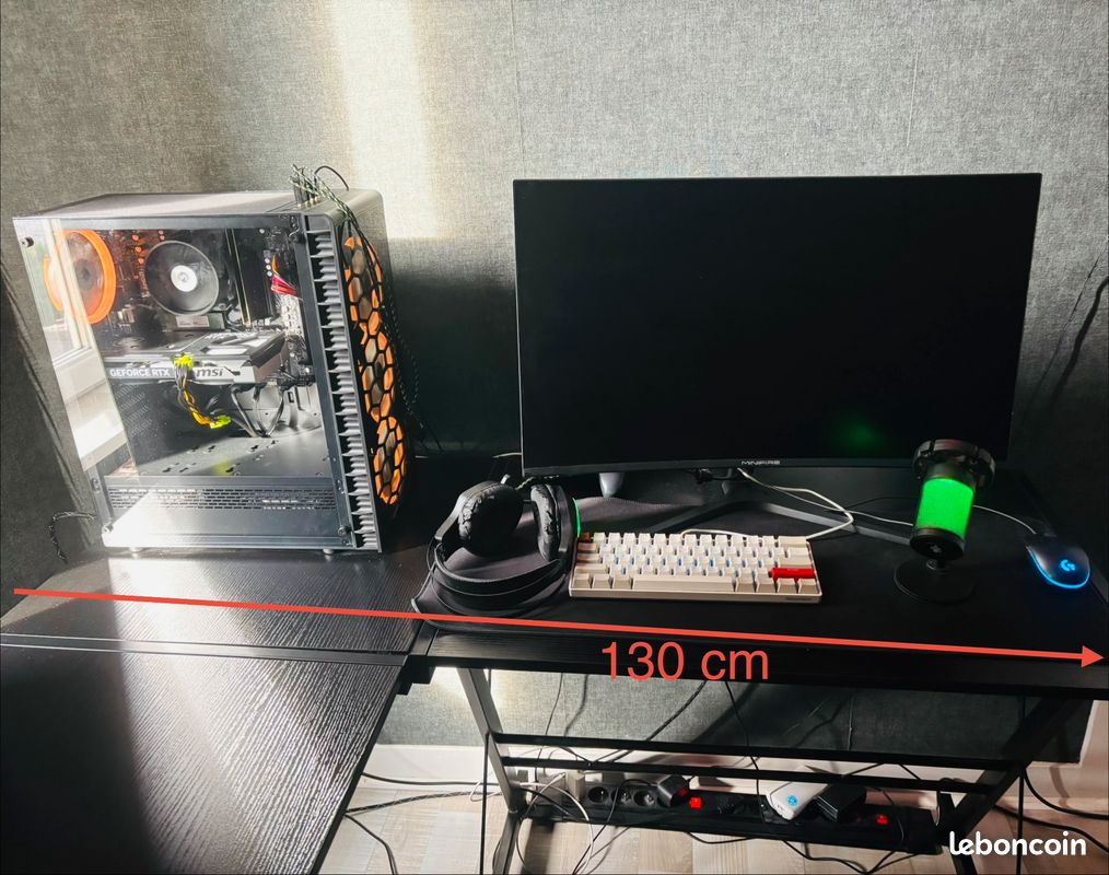 Bureau d’angle noir Gamer (image 4)