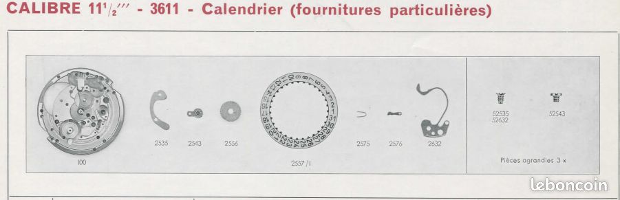 Ressort D'horlogerie Pour ébauche 3611 - Pièce Technique Pour Montre - Neuf Sans étiquette
