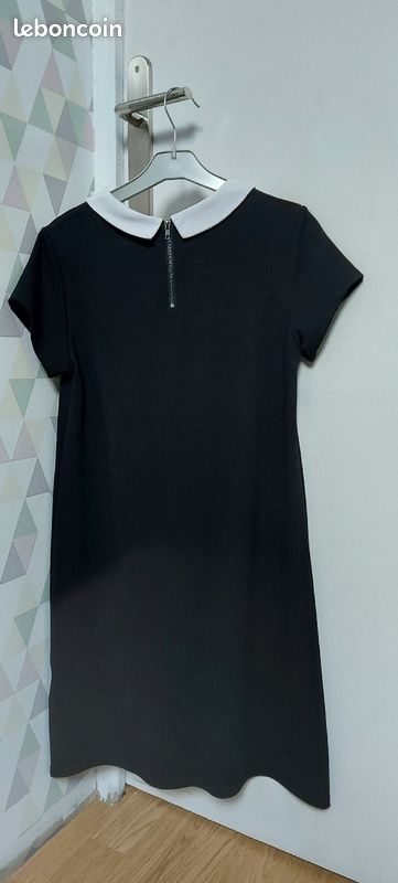 Robe Kiabi 12A noire col blanc (image 4)