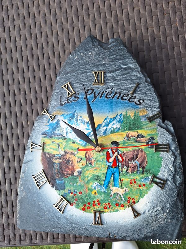 Ardoise De Menu Ancienne Avec Horloge à Quartz - Bois Multicouleur - Occasion