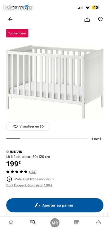 Lit bébé IKEA (image 1)