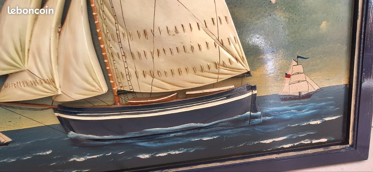 Tableau Décoratif Country Corner - Décors Maritime - Bois, Bleu, 72x47 Cm