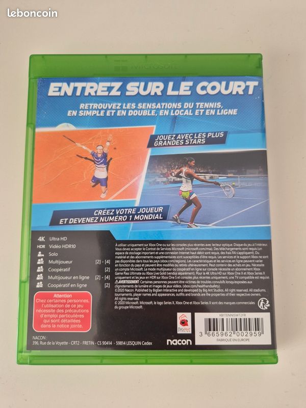Jeu Tennis World Tour – Version Xbox One, Neuf Sous Blister