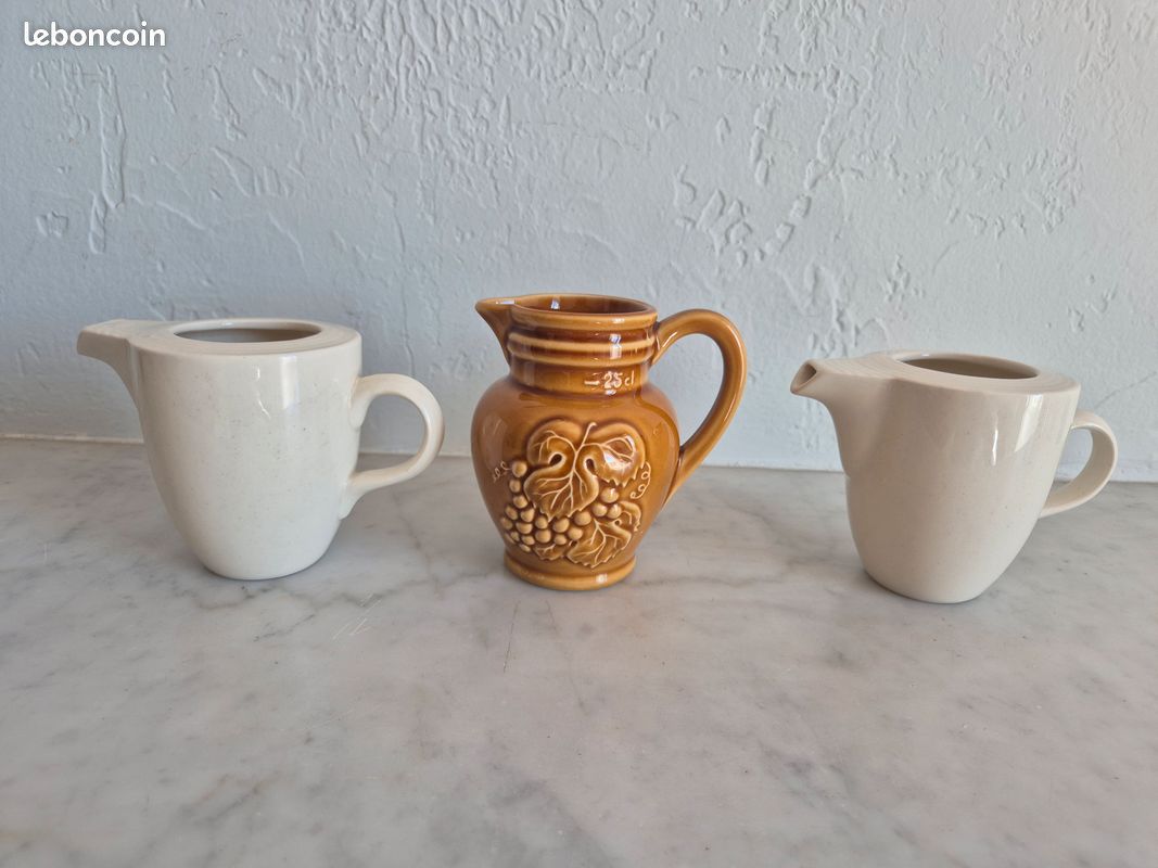 Lot 3 pots, pichets en céramique - comme neufs (image 1)