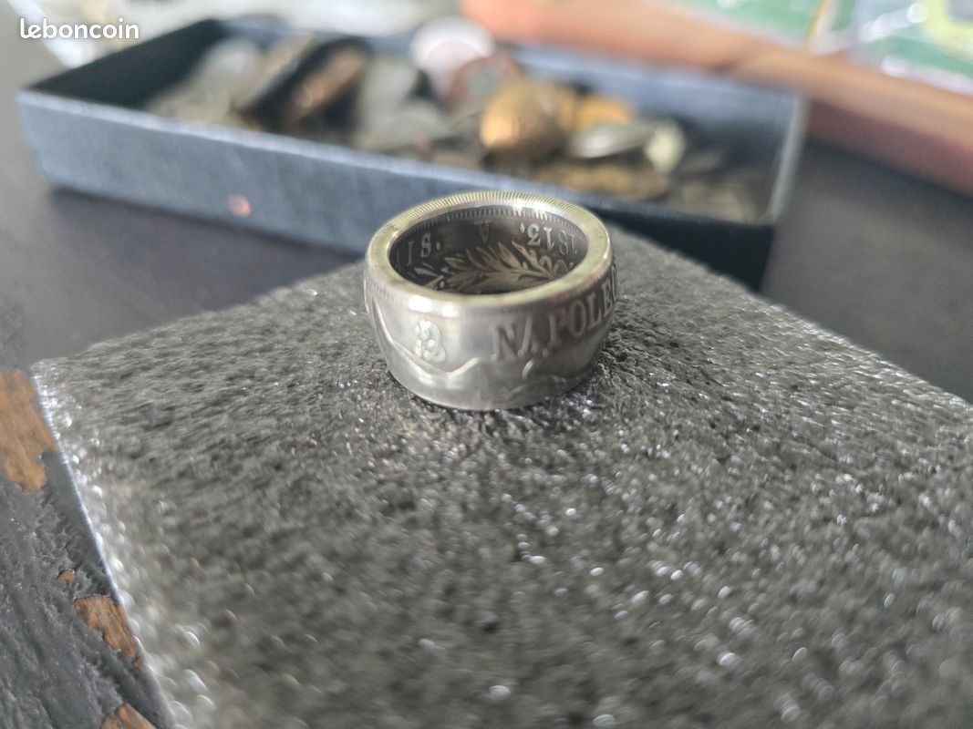 Bague Pièce De Monnaie 5 Francs Napoléon III En Argent - Anneau Coin Ring, Neuf Avec étiquette