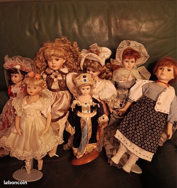 Poupée Porcelaine Vintage 31 Cm - Années 80/90 - Fille, Yeux Marron