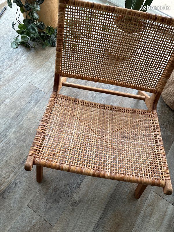 Fauteuil chaise naturel rotin et teck maison du monde (image 2)