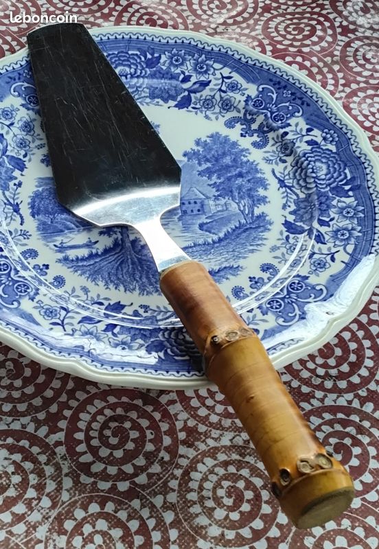 Pelle à tarte et couteau à pain bambou Thiers vintage (image 3)