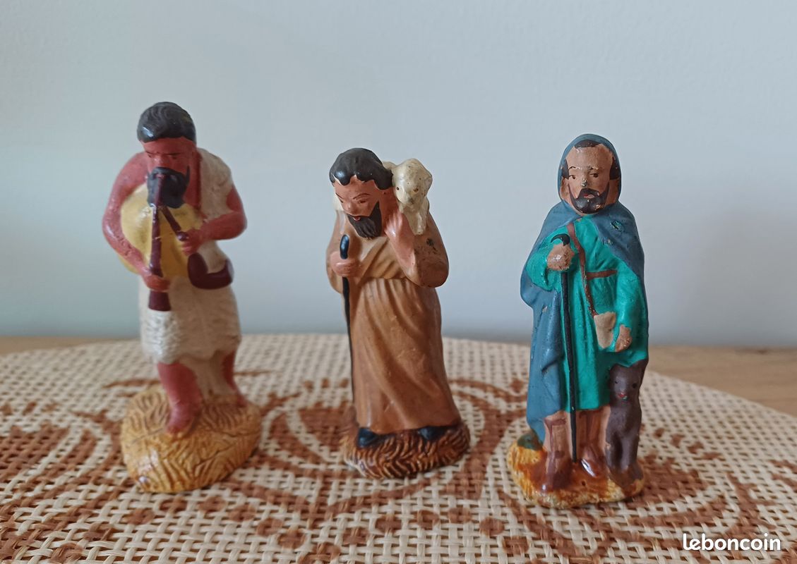 Crèche Garnie Santons Devineau - Vintage Terre Cuite 22,5 Cm - Idée Cadeau Noël