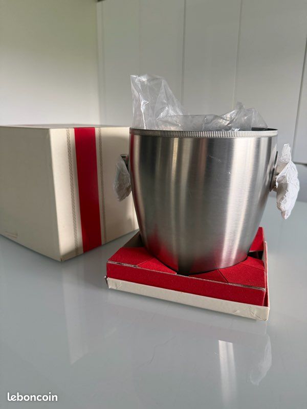 Seau à champagne Inox Létang Rémy  style Art Déco, années 60/70 | Selency